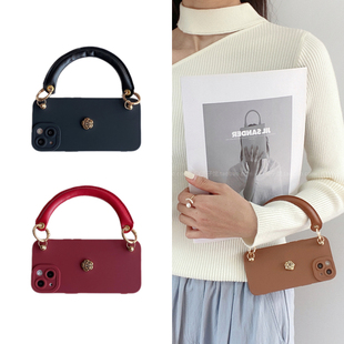 山茶花高级感皮腕带便携手机壳适用vivox200x100s全包硅胶软壳防摔s20手提防丢s191817保护壳iqoo13 女 z9新款