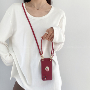 一朵玫瑰~小众复古法式气质简约手机壳适用小米15红米note14/13pro防摔保护壳turbo4斜挎背带挂绳k80k70/civi