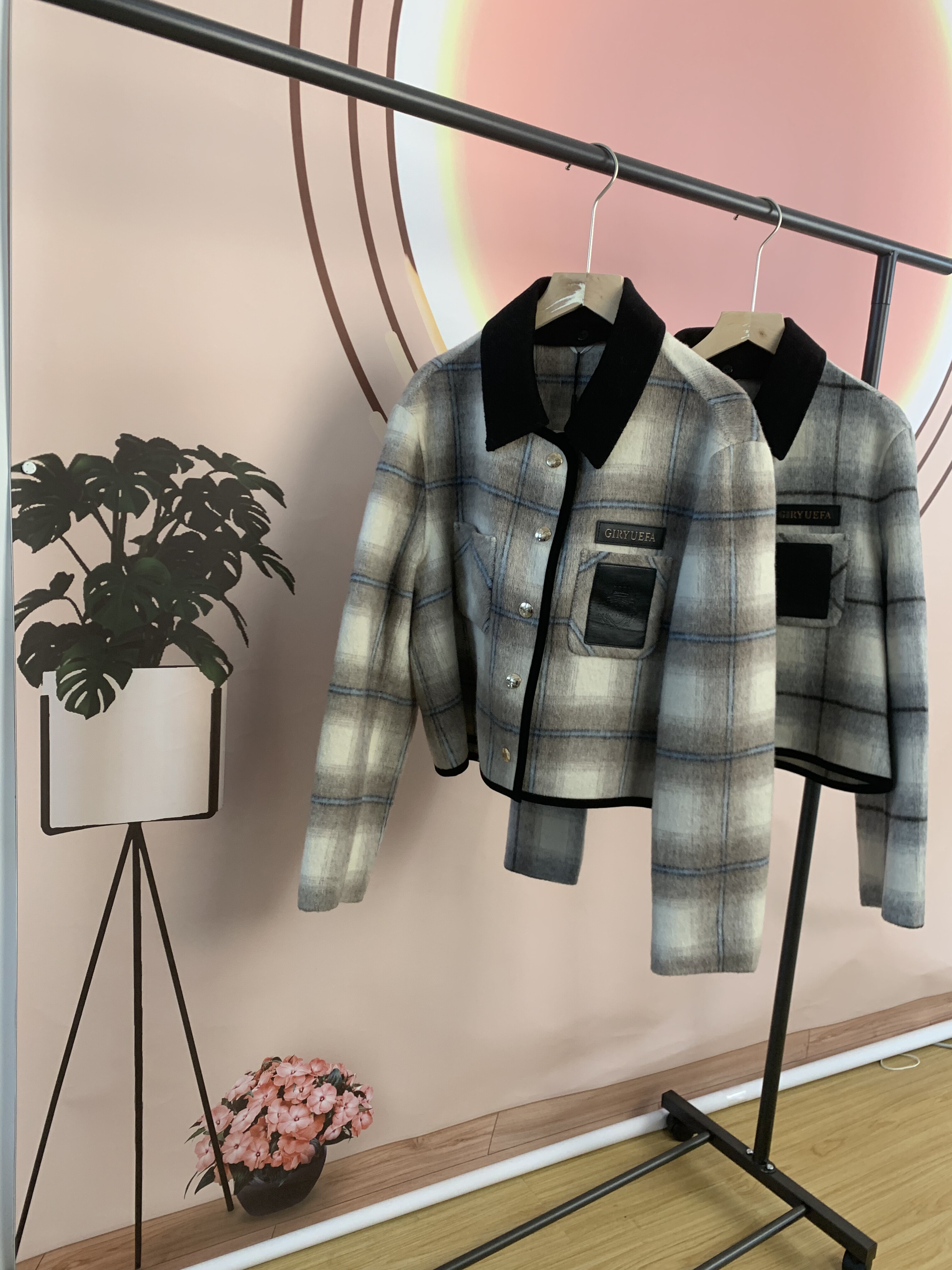 2025新款格子毛呢小香风羊毛外套女秋冬短款