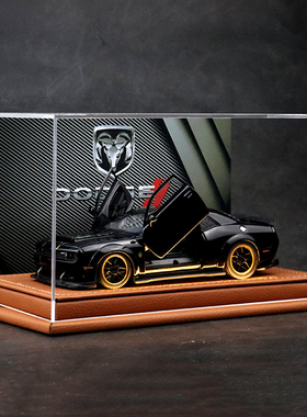 1:32道奇红眼恶魔地狱猫SRT改装版美式肌肉车仿真摆件收藏男礼物