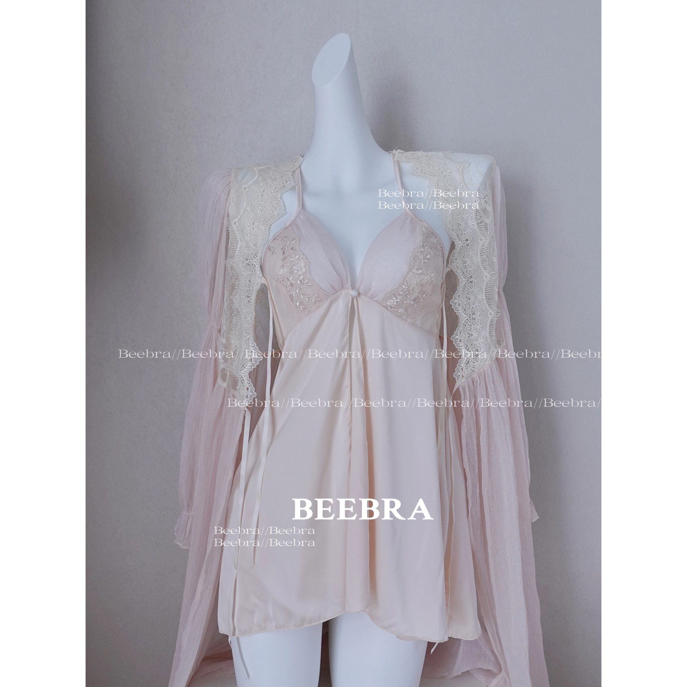 蜜罐Beebra法式蕾丝吊带文胸套装