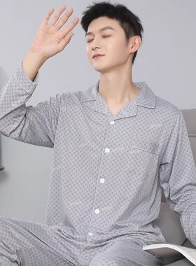 薄款大码睡衣套装长袖纱布家居服