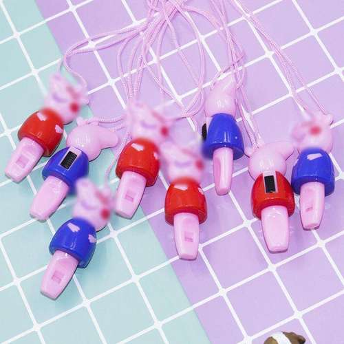 创意led带灯发光奇奇口哨 带绳挂脖小猪口哨 地推扫码小礼品