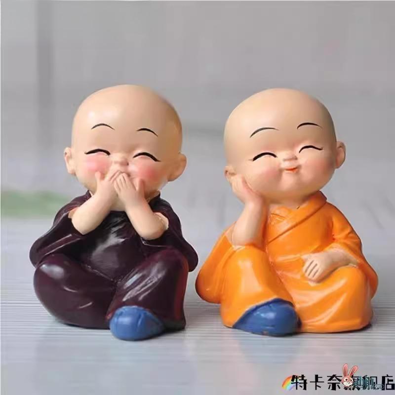 陶瓷摆件古典中国风创意可爱小和尚茶宠花宠四不茶道禅意花盆配件