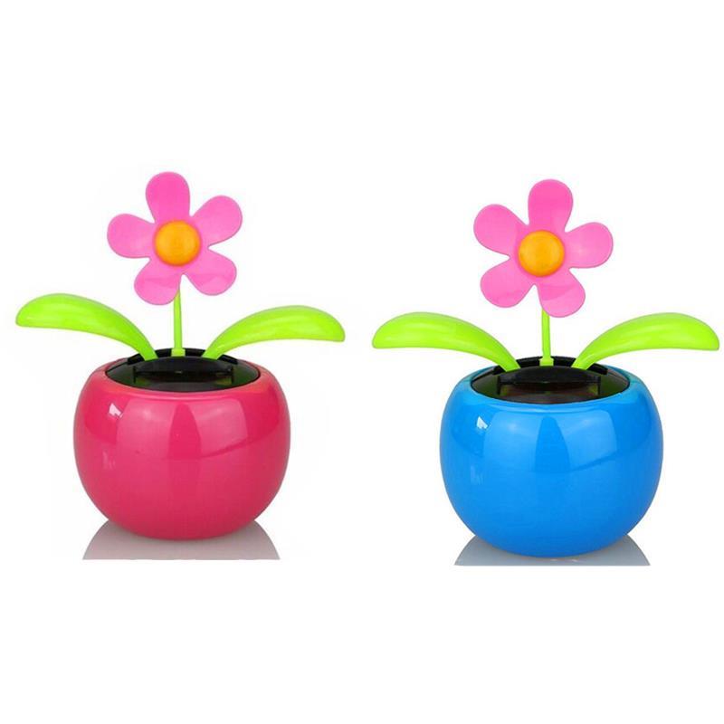 汽车内摆件创意网红可爱太阳能摇摆苹果花小车上车载装饰品太阳花