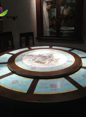 酒店精品特色陶瓷桌凳订做仿古风格餐馆专用园瓷桌风格私人订制桌