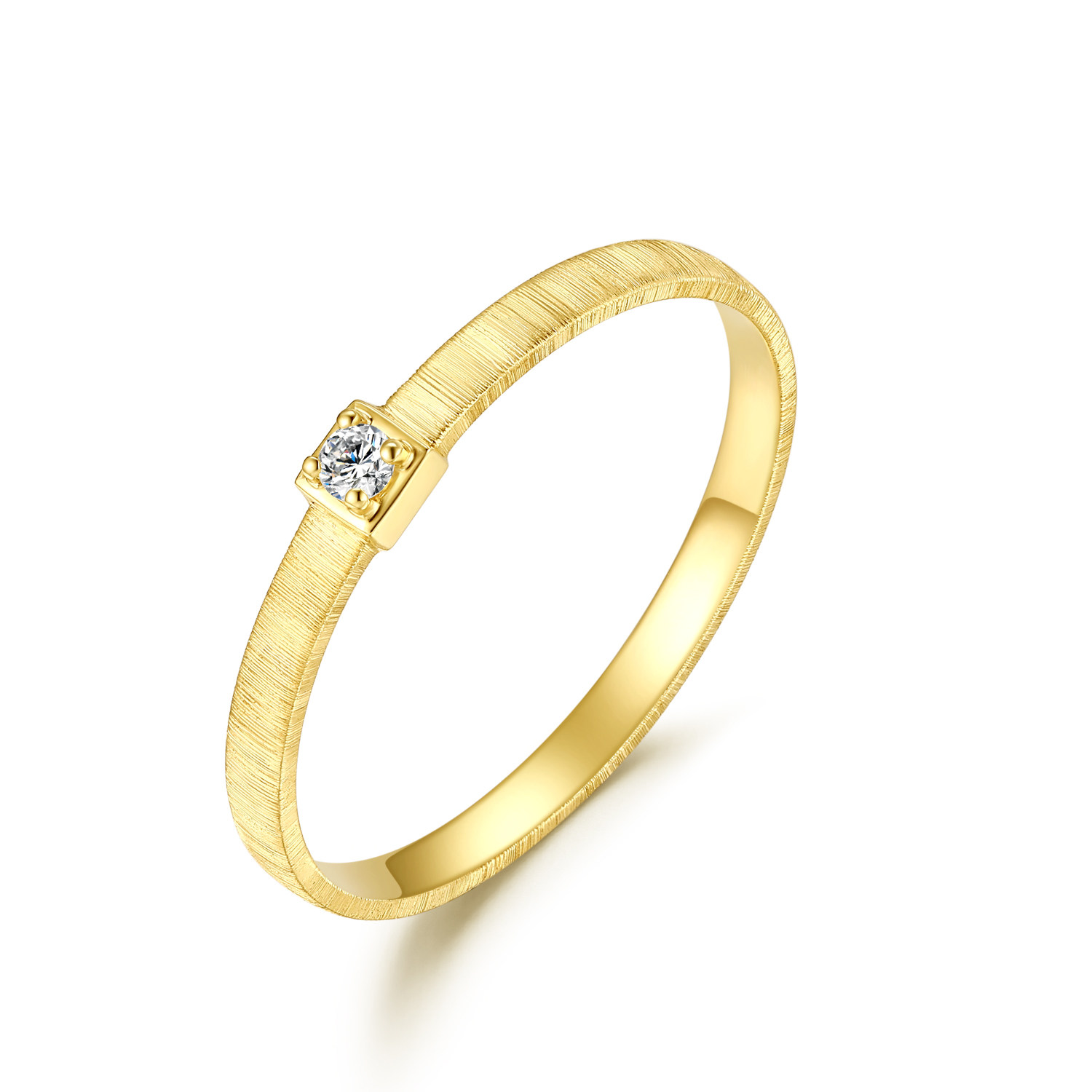 18K浅金色钻石女戒指布契拉提复古风钻戒2025年新款高级感时尚