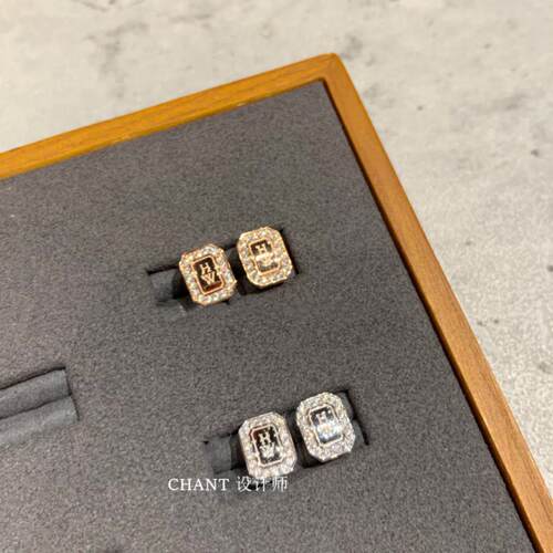 HVV香水瓶耳钉纯银玫瑰金