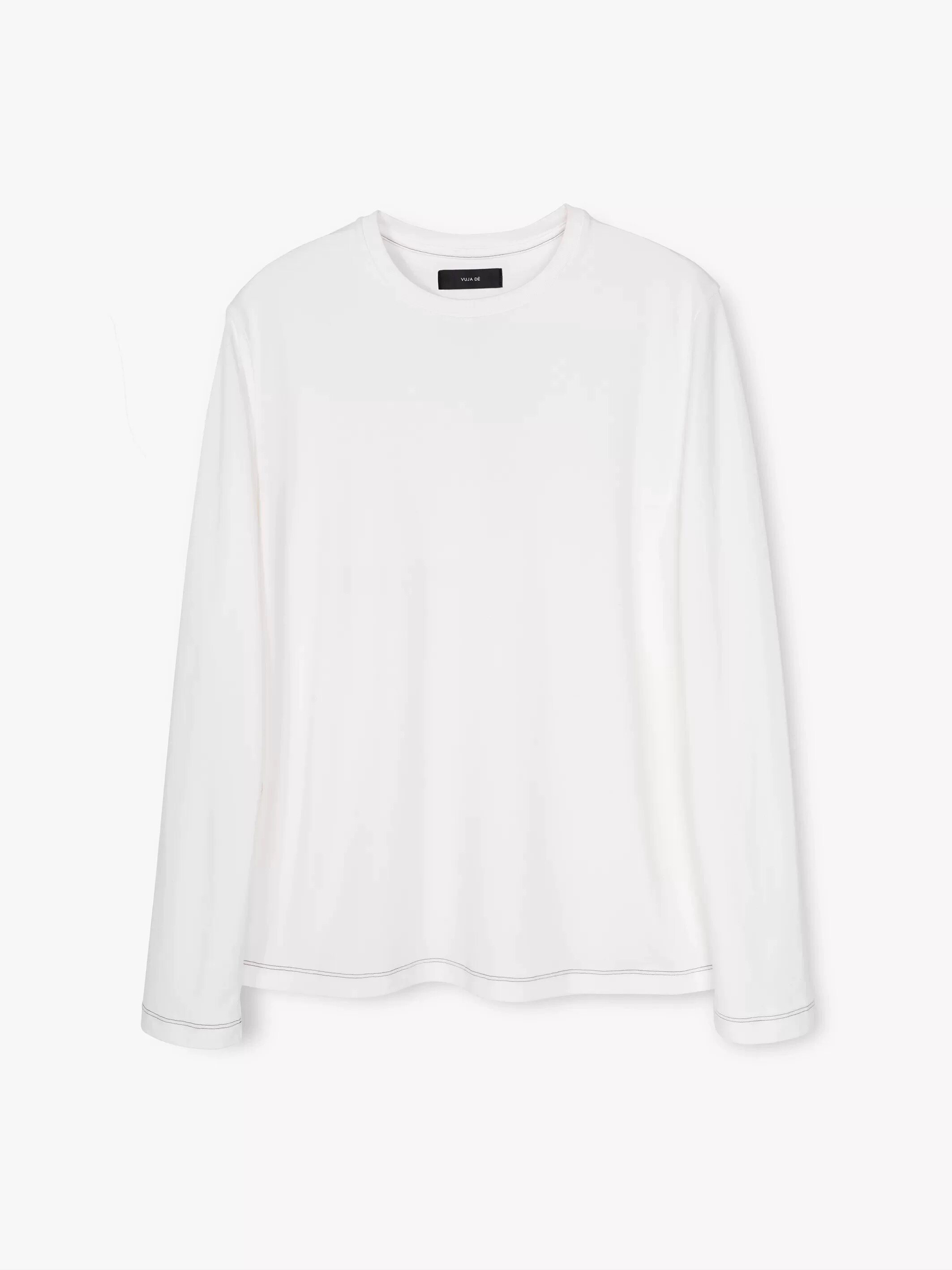 thumbnail for [In stock] Vujade 011-ContrastStitch Contrast Stitch Soft Waxy Casual Underwear Long Sleeve T-Shirt
