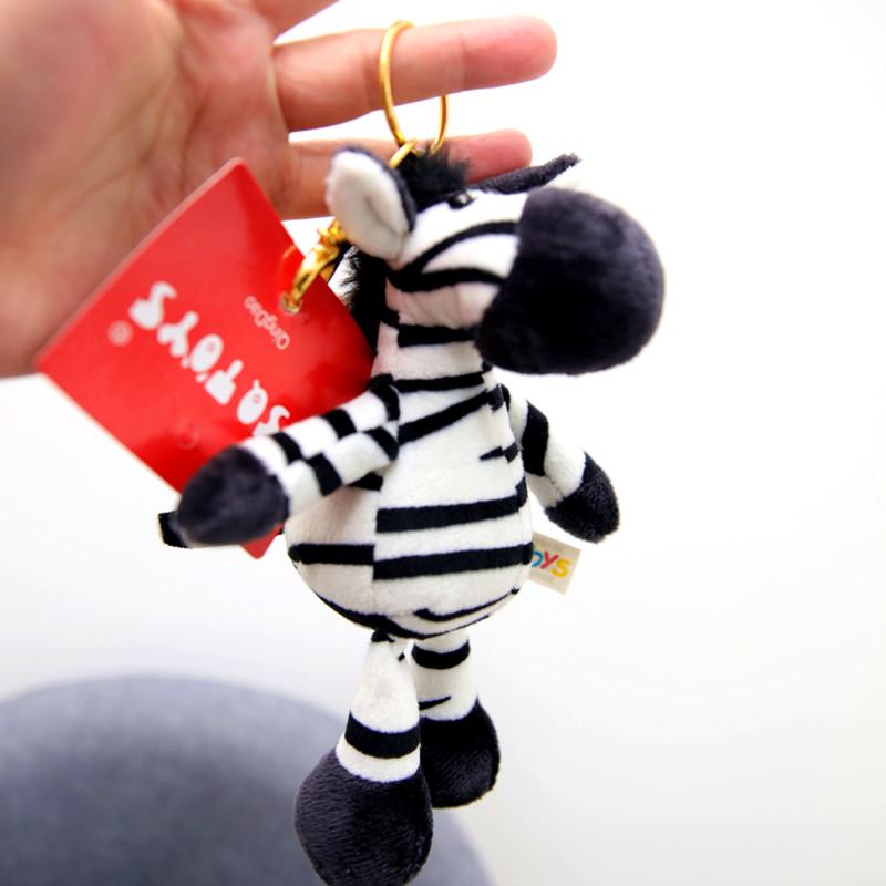 斑马挂件动物钥匙扣仿真老虎大象狮子乌龟狗狼狗背书包包配件挂饰