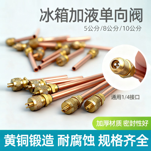 冰箱冰柜加氟嘴单向阀雪种口加厚