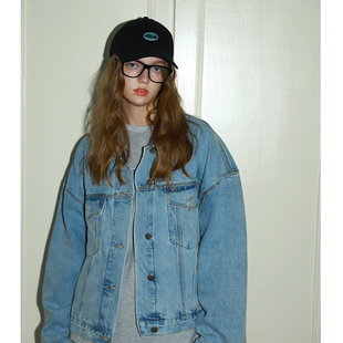 NEATO逆光女装2024秋冬新品 欧美风街头长袖复古宽松牛仔夹克外套