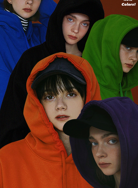 NEATO逆光女装秋冬新品中性复古宽松百搭长袖连帽卫衣7色帽衫加绒