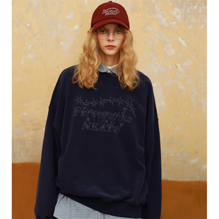 【新品现货包邮】NEATO逆光女装 中性复古宽松印花摇粒绒卫衣情侣