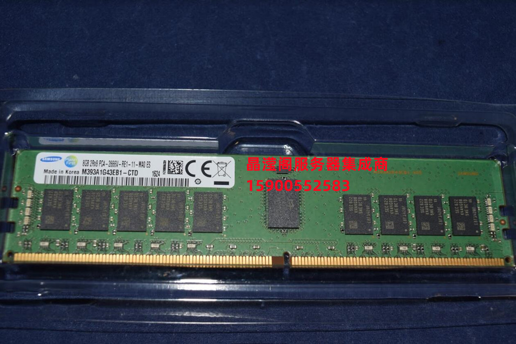 三星 M393A1G43EB1-CTD 8G 2RX8 PC4-2666V DDR4 ECC REG 内存条