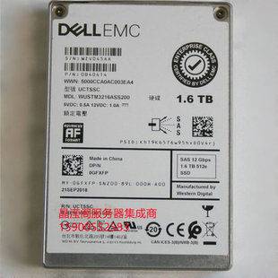 12Gb 固态硬盘 1.6T 0GFXFP 0682FR 08W6HC SSD SAS 2.5 EMC DELL
