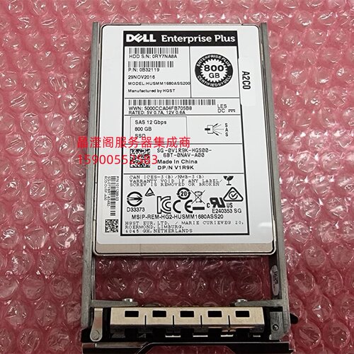 DELL SCV2080 SCV300 SCV360 800G 2.5寸 SAS SSD 12Gb 储存硬盘