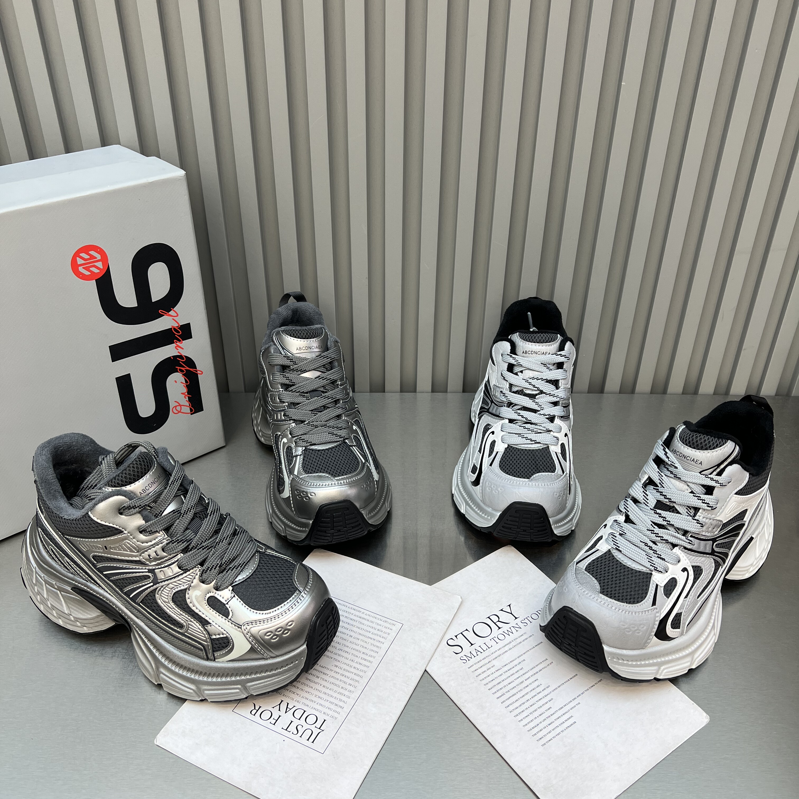 2025冬季厚底老爹鞋女真皮加绒百搭增高休闲运动鞋松糕显脚小棉鞋