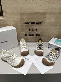 巴宝秀户外登山运动鞋女鞋2026春季百搭休闲阿甘鞋透气网面老爹鞋