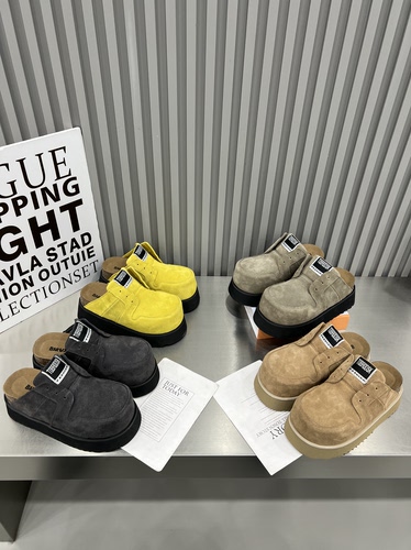 欧货真皮小个子厚底增高勃肯鞋女2026新款百搭休闲复古包头半拖鞋