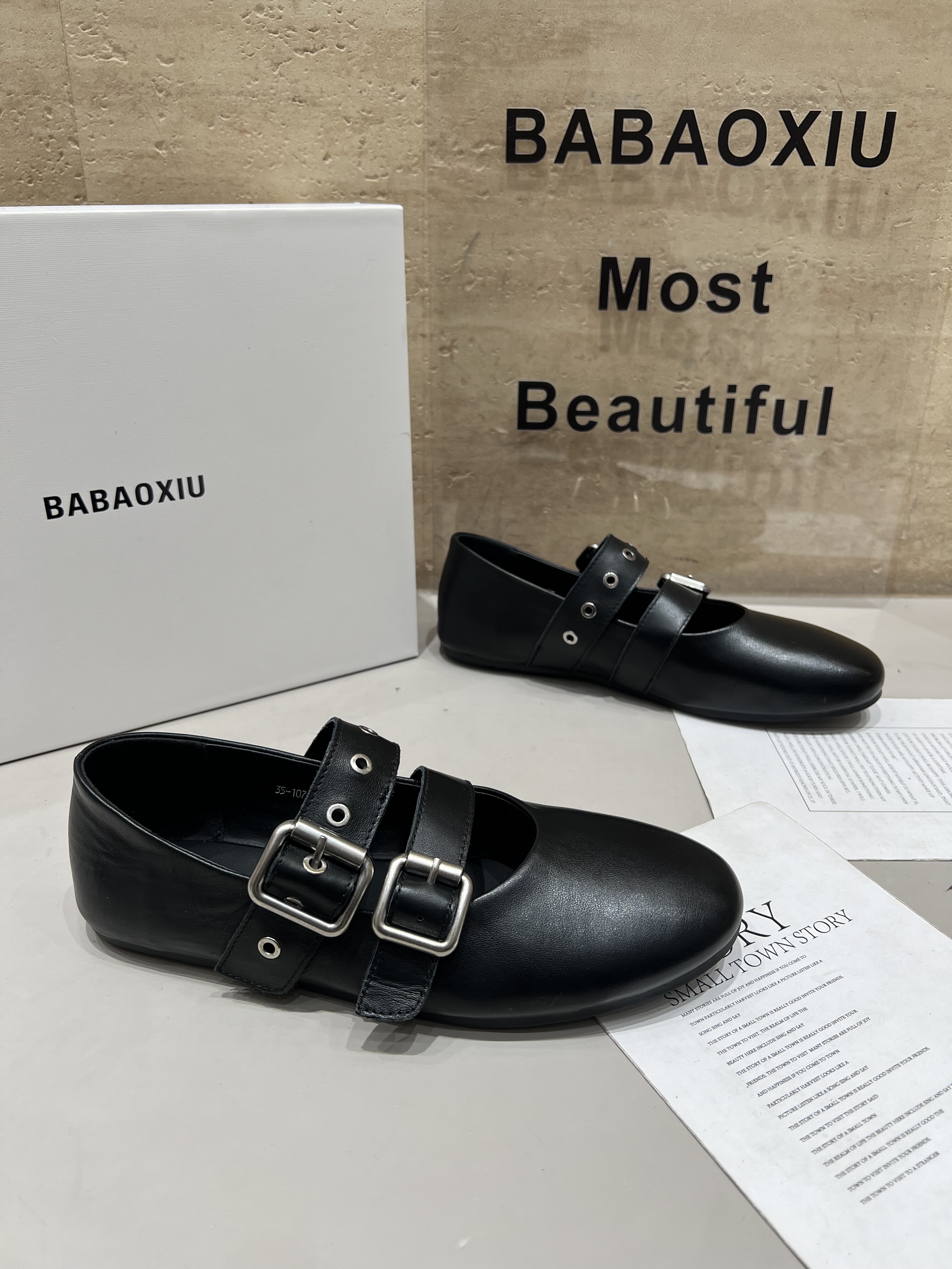 巴宝秀真皮平底玛丽珍鞋女2026春季浅口百搭一字扣带乐福鞋豆豆鞋,女鞋,乐福鞋（豆豆鞋）,淘宝优惠券,粉丝福利购,淘宝优惠卷