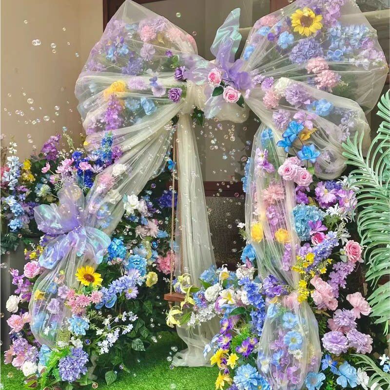 仿真假花造景莫奈花园瀑布花墙橱窗场景婚礼布置网红打卡花艺装饰
