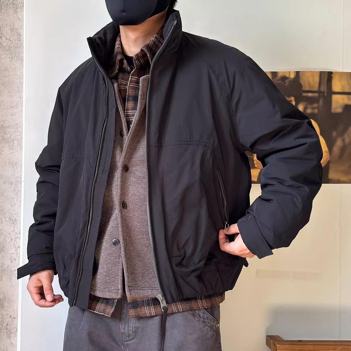 IT ins潮牌夹克男美式立领防风拉链大口袋工装休闲宽松棉服外套,男装,棉衣,淘宝优惠券,粉丝福利购,淘宝优惠卷