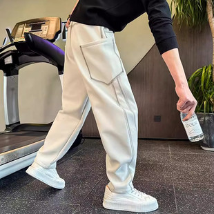 潮牌高级感弯刀卫裤男秋冬季2025新款宽松扎染运动裤子直筒休闲裤