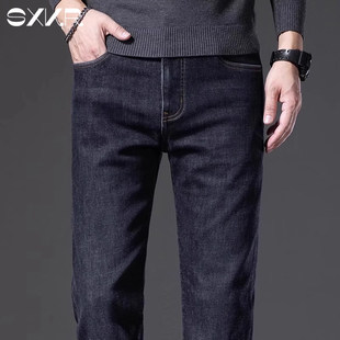 香港蓝黑牛仔裤男2026新款秋冬弹力商务修身直筒休闲长裤子男春秋