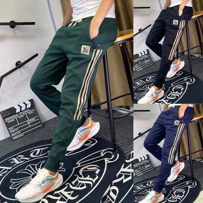 休闲裤男春秋冬季新款韩版潮流修身小脚针织卫裤束脚加绒运动裤子