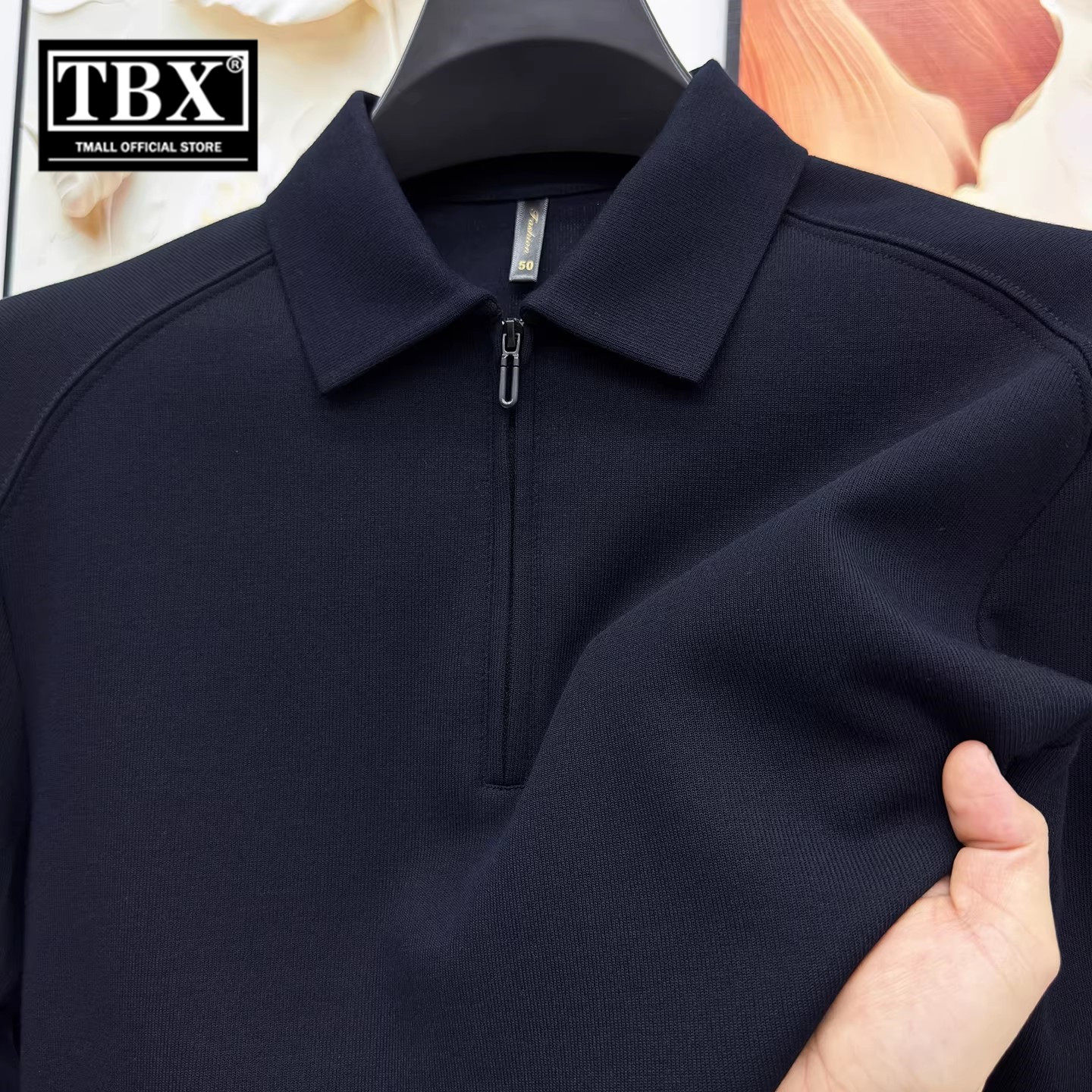 高端半拉链POLO衫男士长袖T恤2026新款秋冬季翻领卫衣打底衫男款