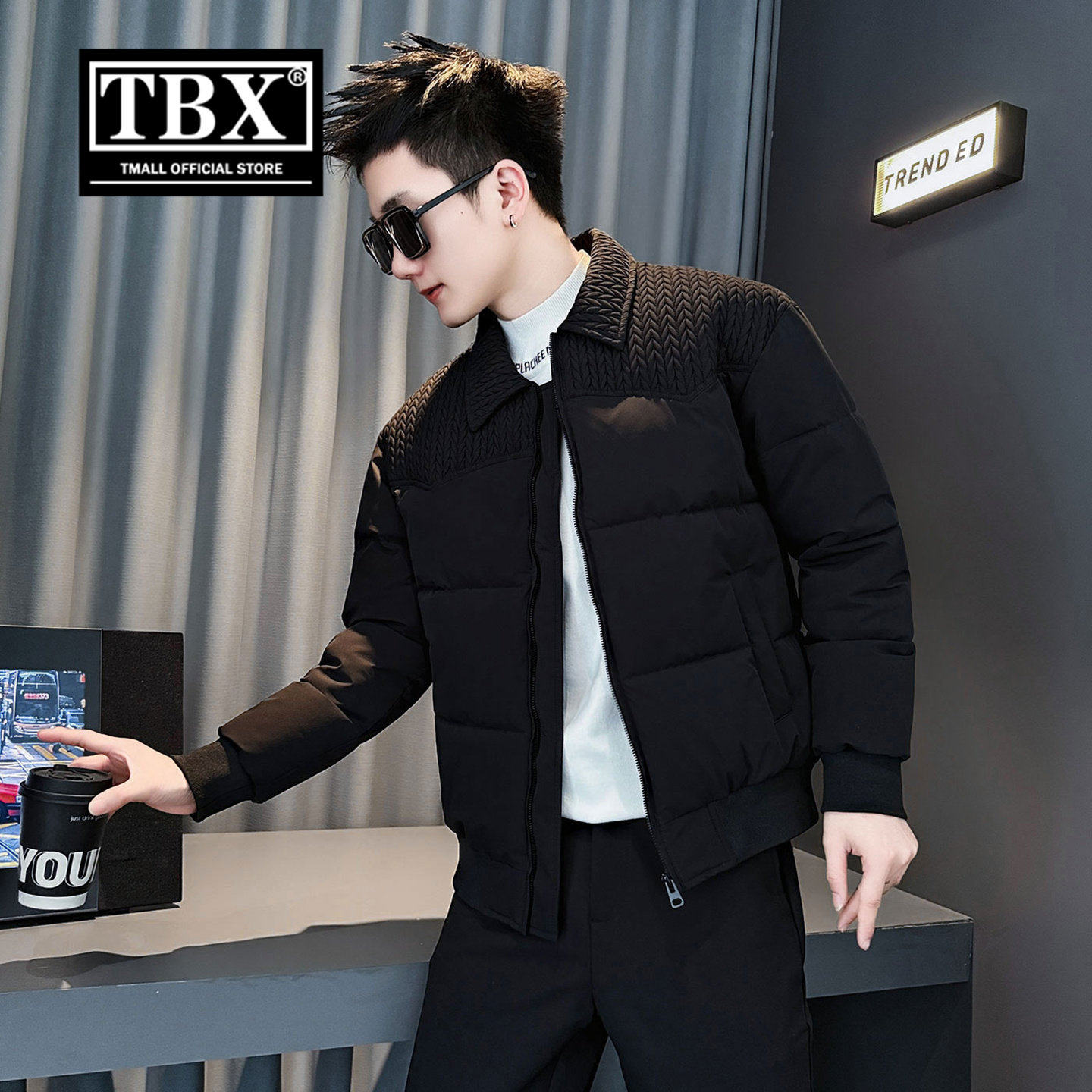 高端麦穗拼接棉服外套男士2026新款冬季加厚短款棉衣夹克男款冬装