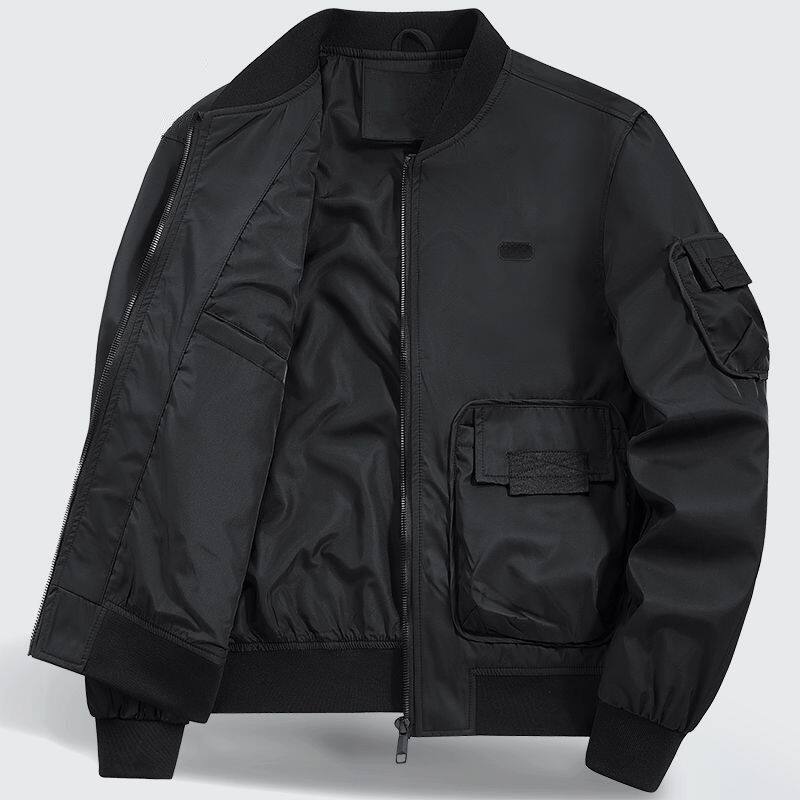 IT ins潮牌飞行员夹克男美式复古棒球领大码宽松工装休闲加棉外套
