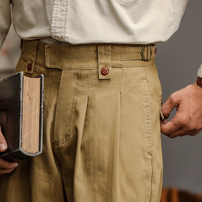 法国品牌阿美咔叽工装休闲裤男士秋季纯棉宽松直筒复古长裤2025款