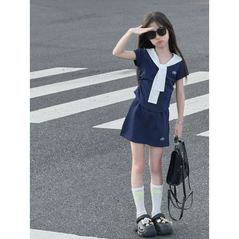 女童套装裙2026新款儿童裙子小孩衣服洋气女孩短袖夏季女大童夏装