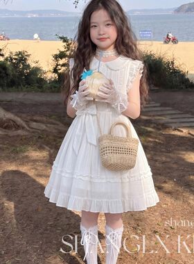 十岁女孩裙子公主裙女童日常可穿适合大童女的连衣裙夏天白色衣服