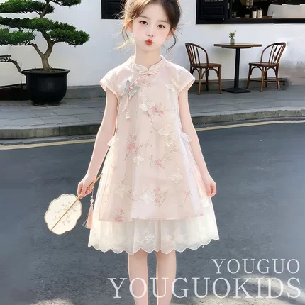 女童夏装旗袍连衣裙2026新款洋气儿童国风新中式汉服女孩公主裙子