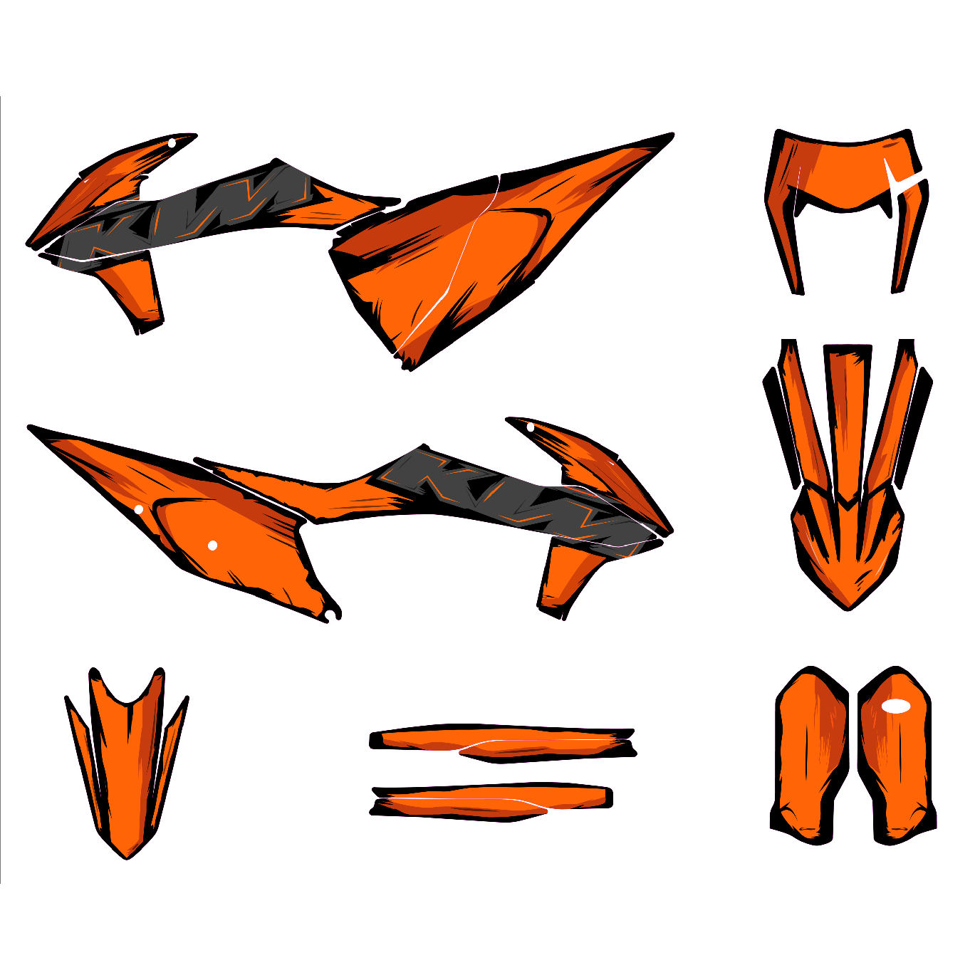 适用KTM 250 300 350EXC SXF恒舰S6 S7开禧AJ1贴花贴膜车贴纸贴画