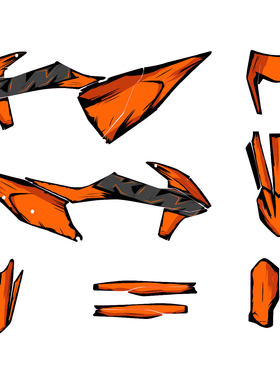 适用KTM 250 300 350EXC SXF恒舰S6 S7开禧AJ1贴花贴膜车贴纸贴画
