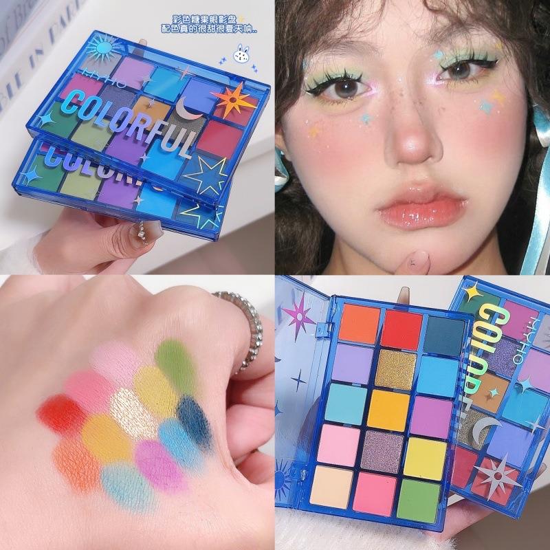 正品ucanbe15色糖果眼影盘珠光哑光裸色细闪夏日多巴胺平价彩妆学