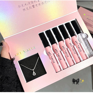 正品新款10只橘色水光小样唇釉口红套装保湿唇彩唇蜜染唇液可爱套