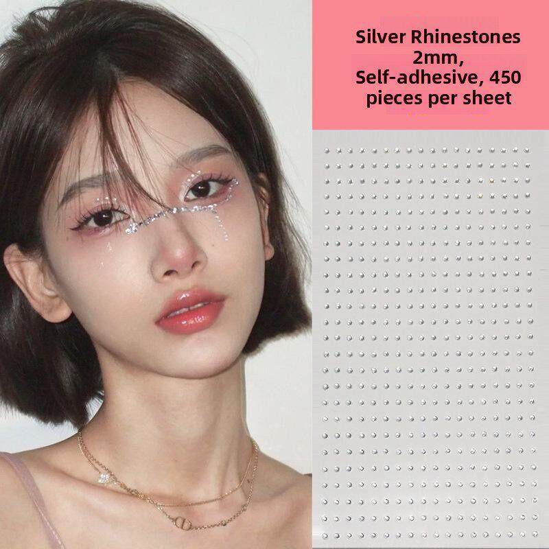 女子团体化妆钻石贴纸脸撕钻石免胶舞台闪光钻石眼妆装饰化妆脸莱
