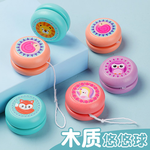 木质卡通动物回旋经典怀旧悠悠球