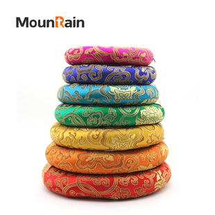 水晶钵布圈颂钵垫子套装七色红橙黄绿青蓝紫色铜钵垫防滑耐磨包邮