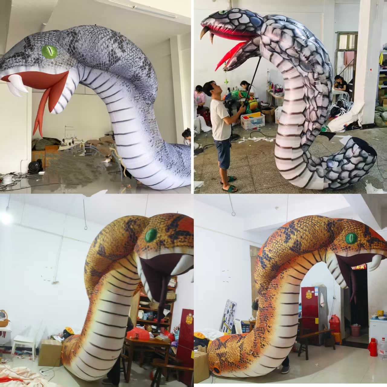 充气眼镜蛇气模酒吧蛇定制大型商场美陈装饰道具户外活动布置模型