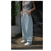 休闲 浅蓝复古做旧水洗嘻哈hiphop街舞街头滑板美式 SBKZ经典 牛仔裤