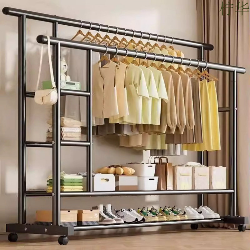 特粗碳钢移动衣架家用卧室台衣架轻奢落地衣架加粗加厚置地,收纳整理,衣帽架,淘宝优惠券,粉丝福利购,淘宝优惠卷