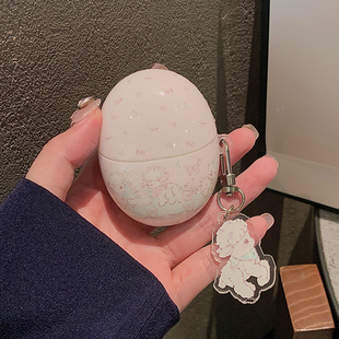 适用华为freebuds5保护套Freebudspro3/pro4保护壳freebuds5i/6i耳机套4/4e简约挂件freeclip创意freebudsSE3