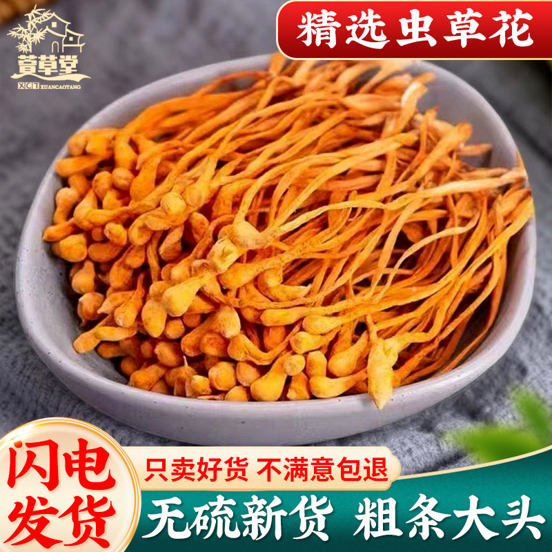 虫草花干货正品无熏硫新鲜煲汤材料草菇孢子头北金蛹虫非特级野生
