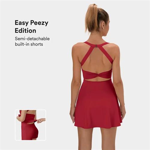 clothes gym out hollow intersect backless female dress yoga